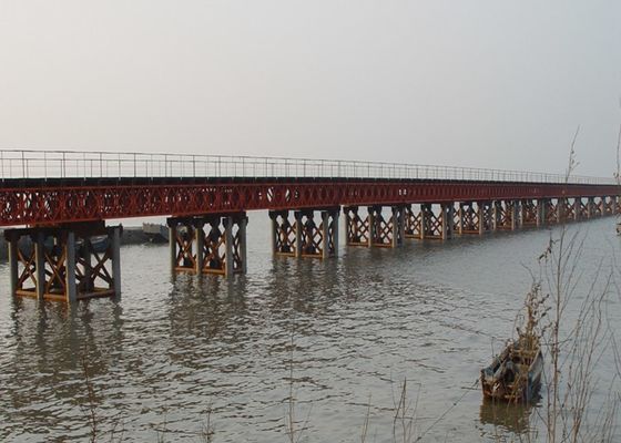 6-60m Bailey Bridge Army Steel Truss Bridge Design Components