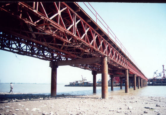 Durable portable Bailey Bridge with steel or timber deck options and corrosion resistant surface protection for long term