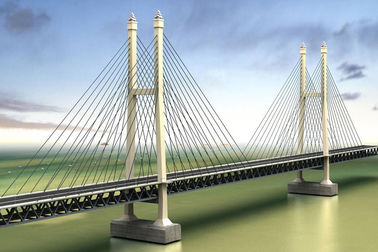 Steel Truss Cable Stay Bridges Suspension With High Strength